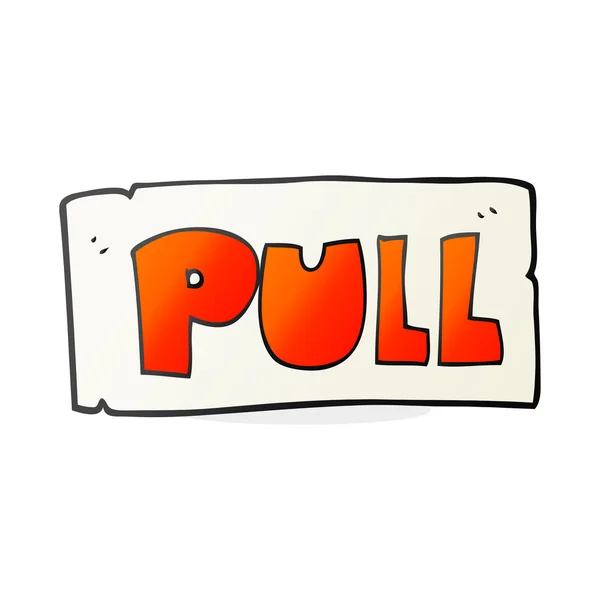 Cartoon deur pull teken — Stockvector