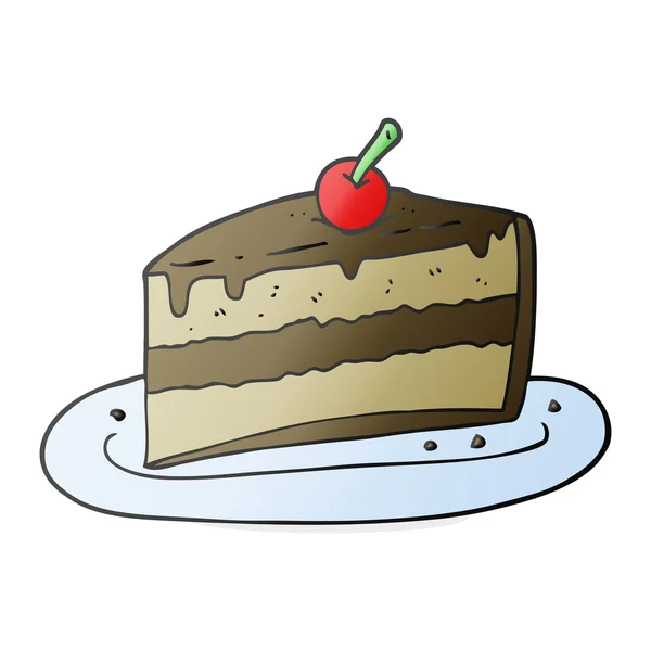 Fatia de bolo de desenhos animados — Vetor de Stock