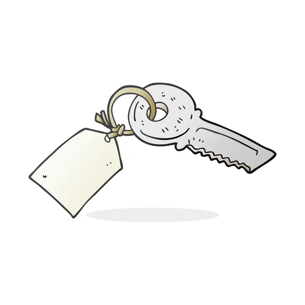 Cartoon nyckel med taggen — Stock vektor