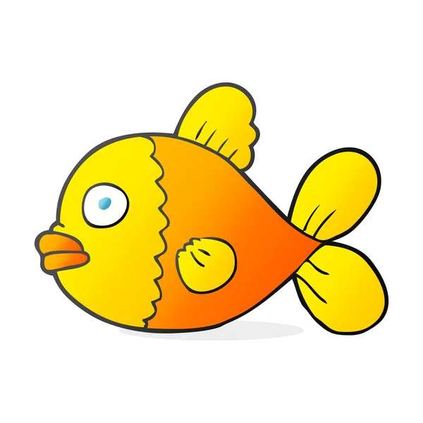 Frihandsritad tecknad fisk — Stock vektor