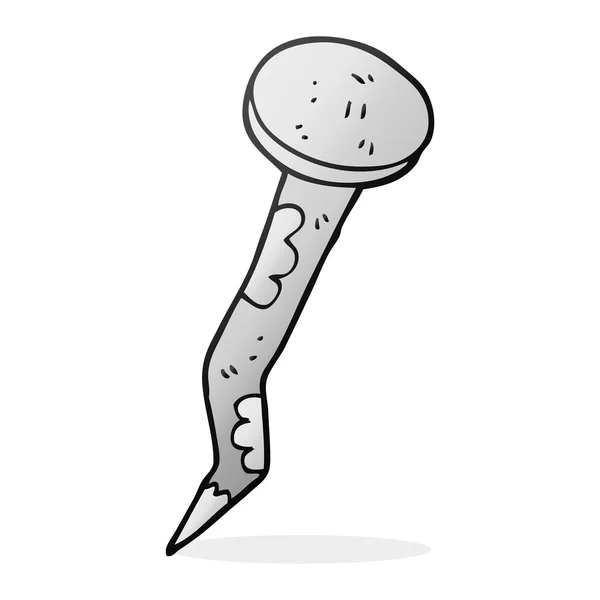 Cartoon oude gebogen nagel — Stockvector