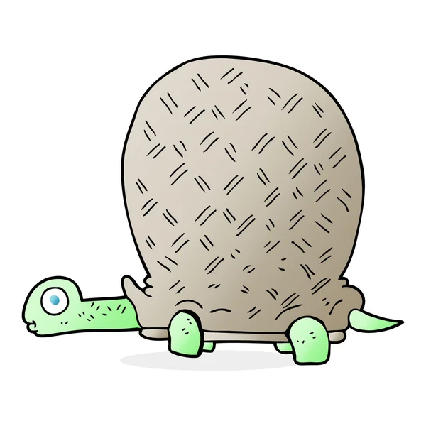 FreeHand ritade cartoon sköldpadda — Stock vektor