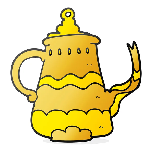 Dessin animé fantaisie cafetière — Image vectorielle