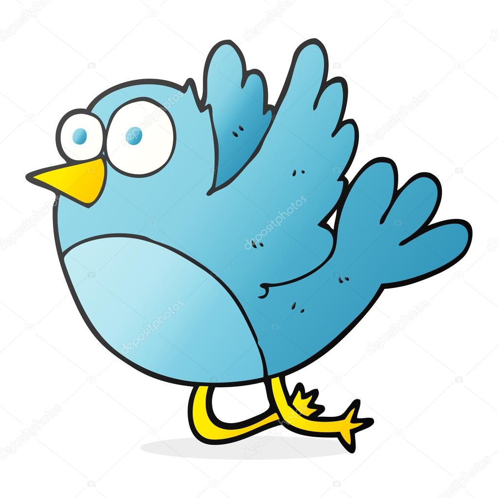 Oiseau Cartoon Dessiné à Main Levée Image Vectorielle