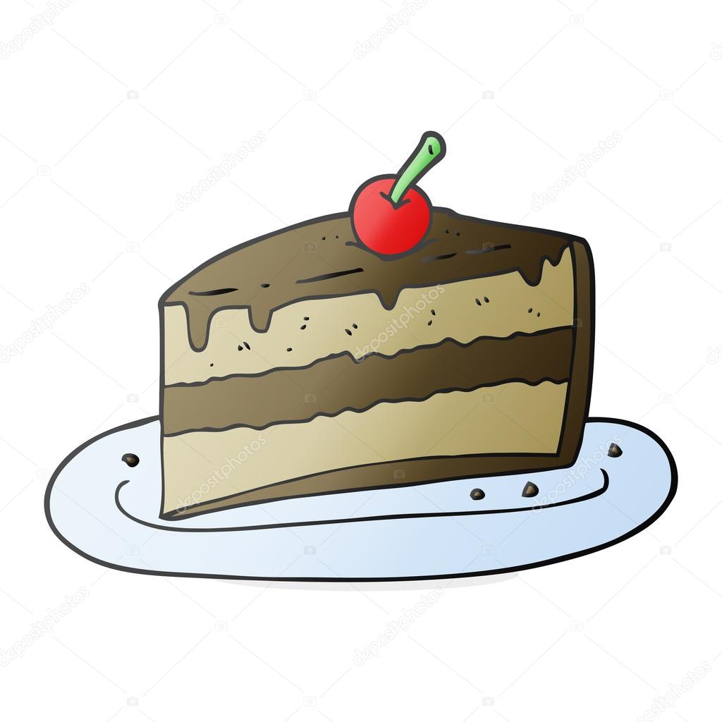 Cartoon slice of cake — Stock Vector © lineartestpilot #101928504