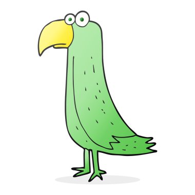 serbest çizilmiş karikatür papağan