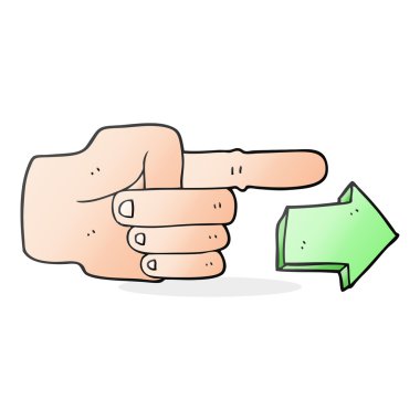 karikatür oku eliyle işaret