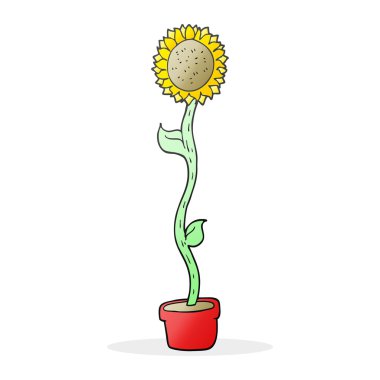 serbest çizilmiş karikatür ayçiçeği