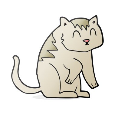 serbest çizilmiş karikatür kedi