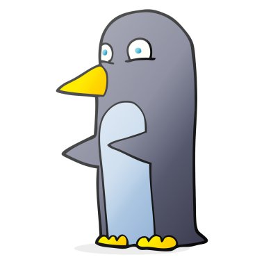 serbest çizilmiş karikatür penguen