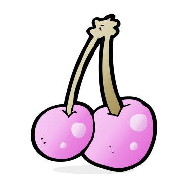 karikatür pembe kiraz