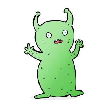 Çizgi film komik küçük uzaylı