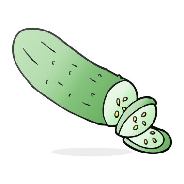 dilimlenmiş salatalık çizgi film