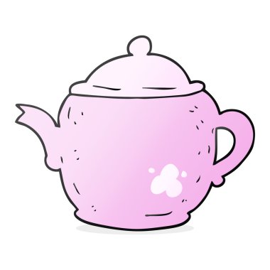 serbest çizilmiş karikatür çaydanlık