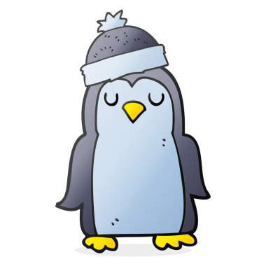 serbest çizilmiş karikatür penguen