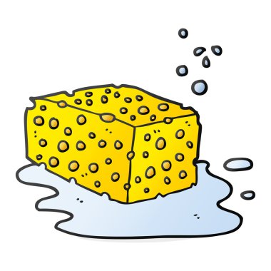 serbest el çekilmiş çizgi film sünger