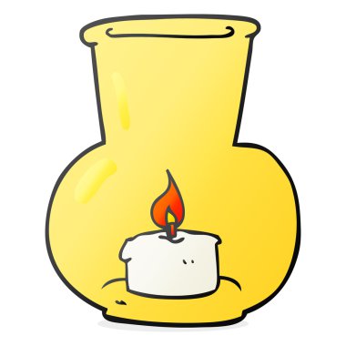 çizgi film eski cam fener mum ile