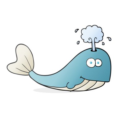 su spouting karikatür balina