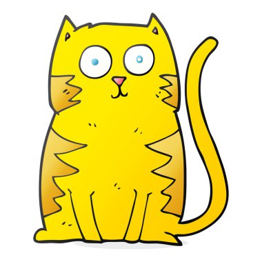 serbest çizilmiş karikatür kedi