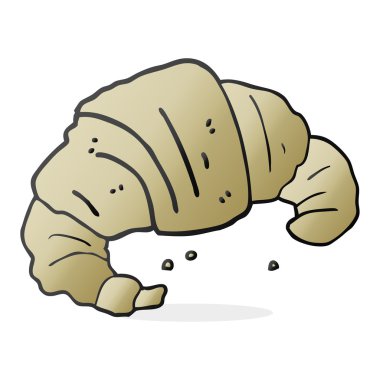 serbest çizilmiş karikatür kruvasan