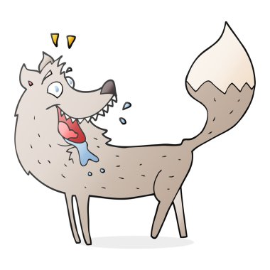 serbest el çekilmiş çizgi film kurt