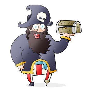 çizgi film korsan Kaptan ile hazine sandığı