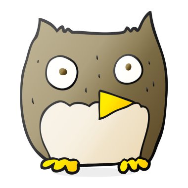 serbest çizilmiş karikatür baykuş