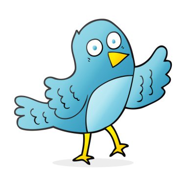 serbest çizilmiş karikatür kuş