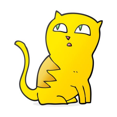 serbest çizilmiş karikatür kedi