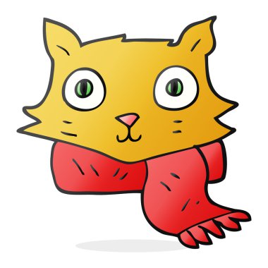 Karikatür kedi giyim eşarp