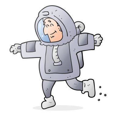 serbest çizilmiş karikatür astronot