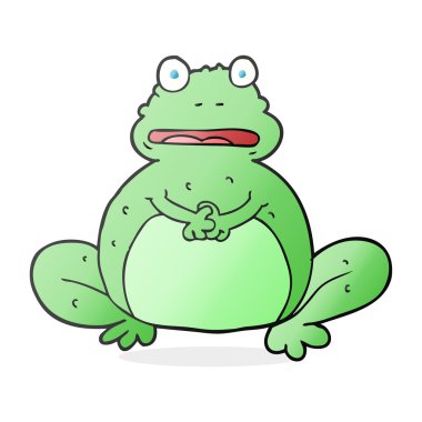 serbest çizilmiş karikatür kurbağa