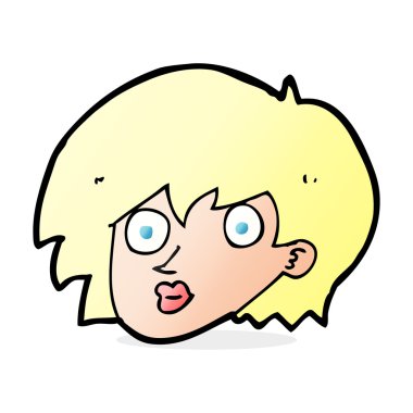 Çizgi film kadın yüzüne şaşırdı