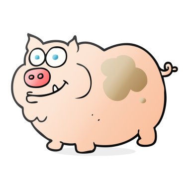 serbest çizilmiş karikatür domuz