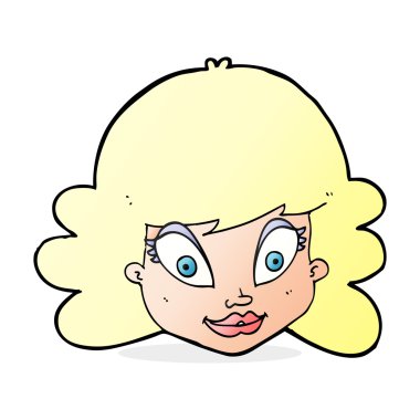 çizgi film mutlu kadın yüzü