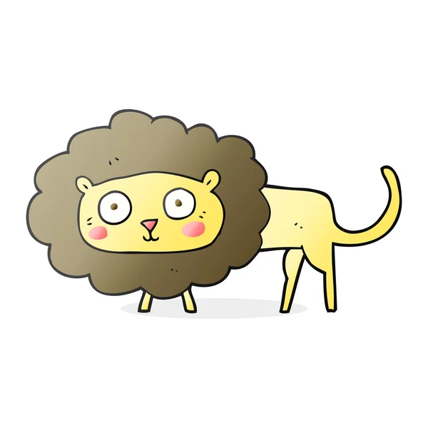Lion dessin animé dessiné à main levée — Image vectorielle