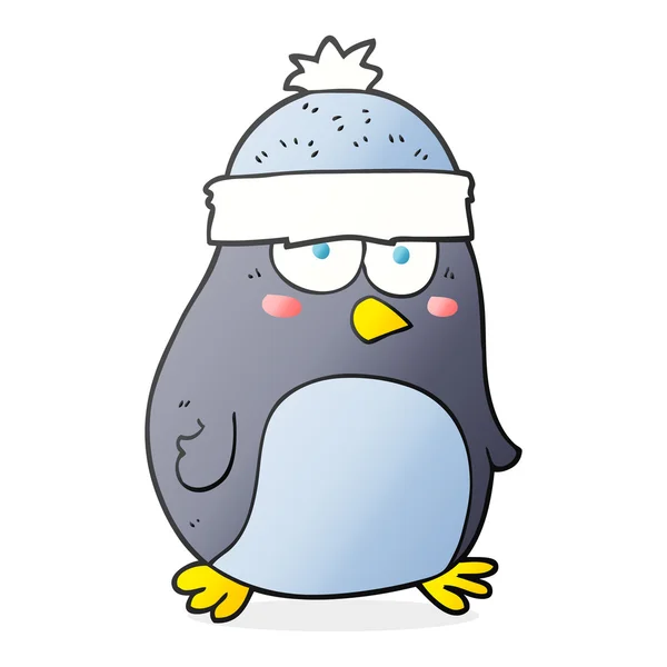 Odręczne kreskówce Pingwin — Wektor stockowy