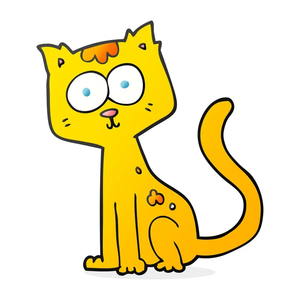 Свободно нарисованный мультяшный кот — стоковый вектор
