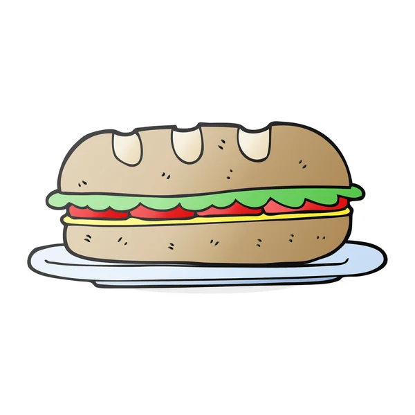 Desenho animado sub sanduíche —  Vetores de Stock