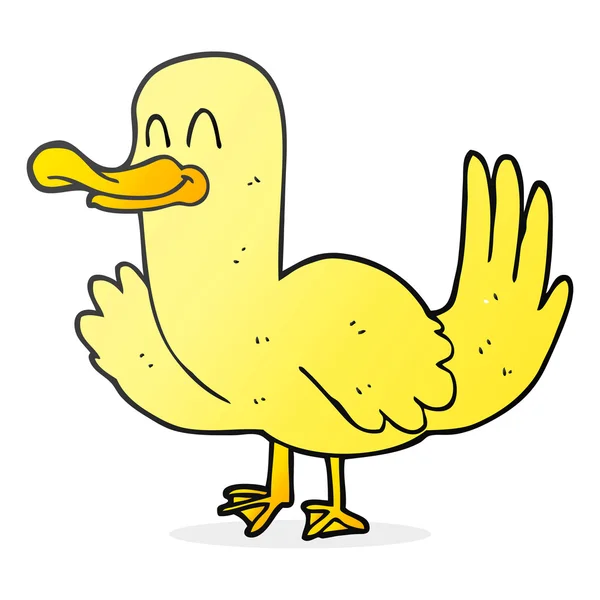 Canard dessin animé dessiné à main levée — Image vectorielle