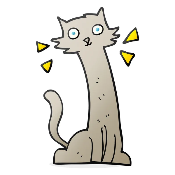 FreeHand getekende cartoon kat — Stockvector