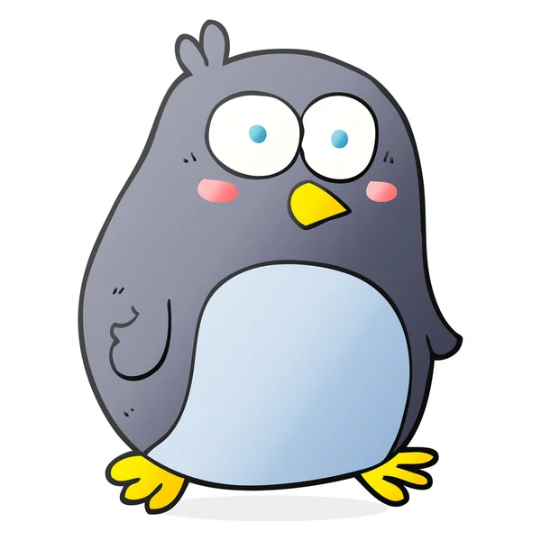 Dessin à la main libre pingouin dessin animé — Image vectorielle