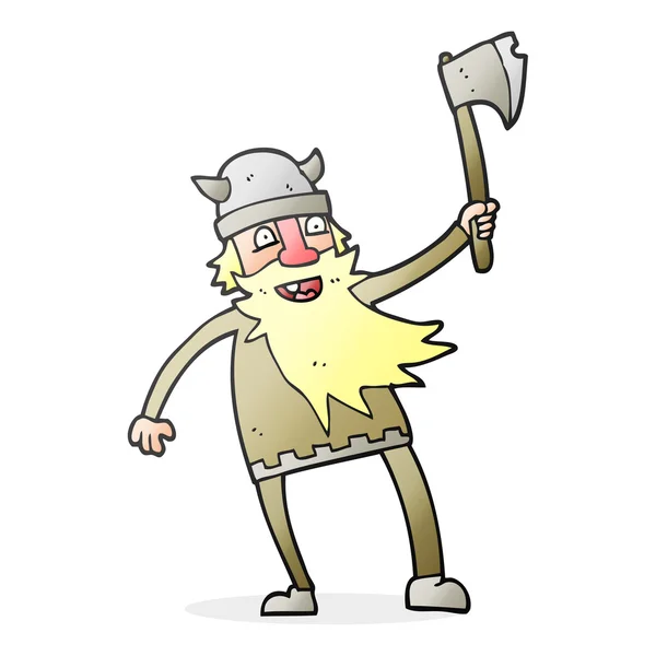 Dessin animé à la main libre viking — Image vectorielle