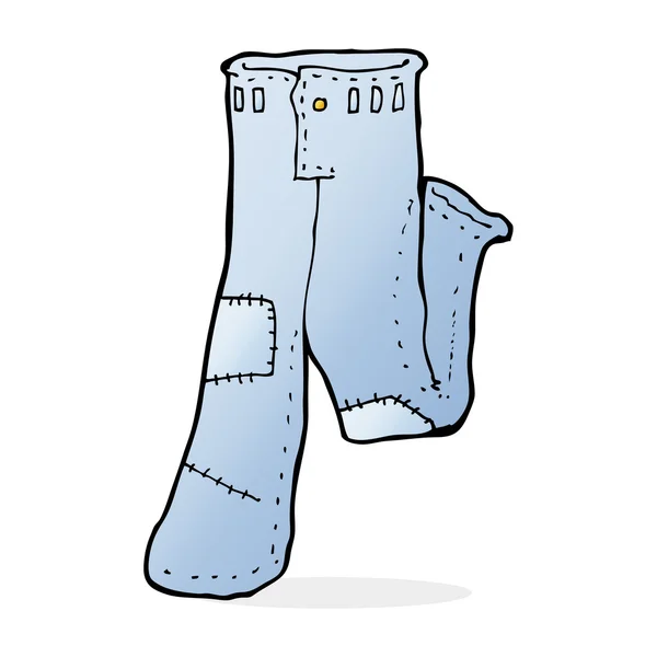 Cartoon opgelegde oude jeans — Stockvector