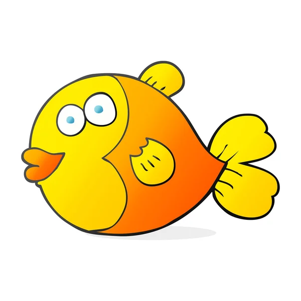 Freihand gezeichneter Cartoon-Fisch — Stockvektor
