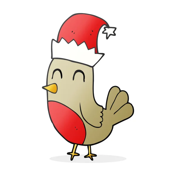 Desenhos animados Natal robin — Vetor de Stock