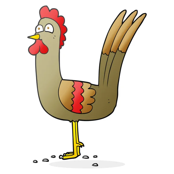 Serbest çizilmiş karikatür tavuk — Stok Vektör