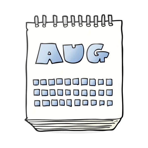Cartoon-Kalender zeigt Monat August — Stockvektor