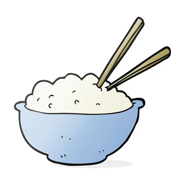 Cuenco de dibujos animados de arroz — Vector de stock