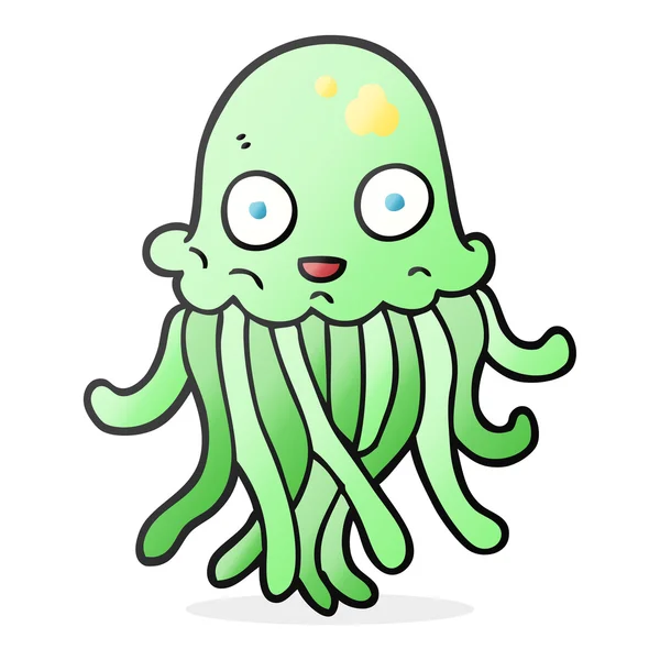 FreeHand getekende cartoon octopus — Stockvector